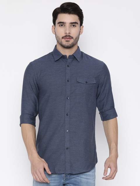 

Arrow New York Men Blue Snug Fit Solid Casual Shirt