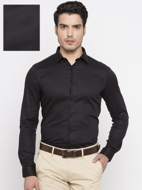 

Arrow New York Men Black Slim Fit Self Design Formal Shirt