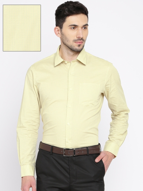 

Arrow Men Yellow & Blue Slim Fit Checked Formal Shirt