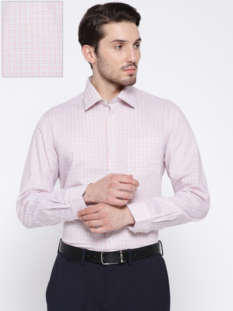 

Arrow Men Pink & White Slim Fit Checked Formal Shirt