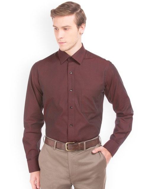 

Arrow Men Maroon Slim Fit Printed Formal Shirt