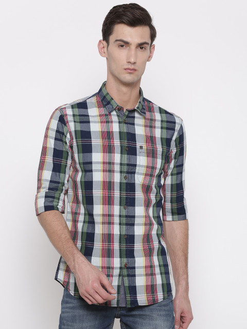 

Arrow Blue Jean Co. Men Multicoloured Slim Fit Checked Casual Shirt, Multi