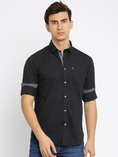 

Arrow Blue Jean Co. Men Black Slim Fit Solid Casual Shirt