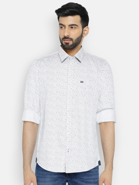 

Arrow Sport Men White & Navy Blue Slim Fit Printed Casual Shirt