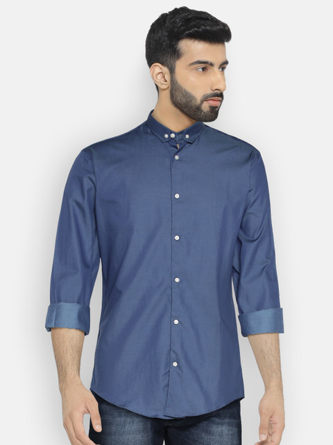 

Arrow New York Men Blue Snug Regular Fit Solid Formal Shirt