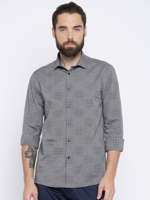 

Arrow New York Men Grey Slim Fit Self Design Casual Shirt