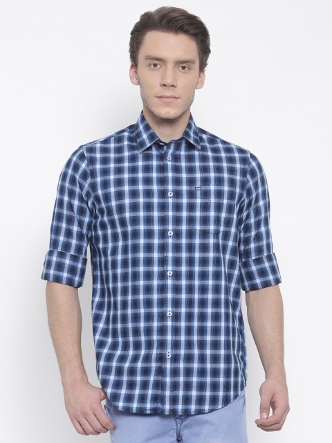 

Arrow Sport Men Blue & Black Slim Fit Checked Casual Shirt