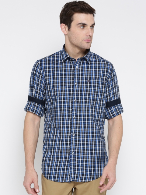 

Arrow Sport Men Blue & Black Slim Fit Checked Casual Shirt
