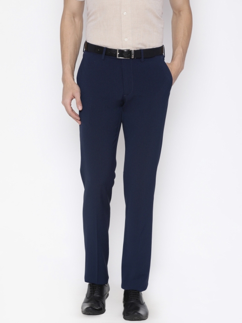 

Arrow Men Blue Slim Fit Solid Formal Trousers