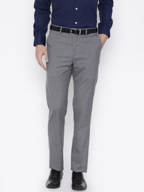 

Arrow New York Men Grey Tapered Fit Solid Formal Trousers