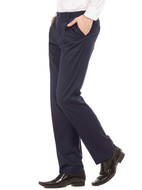 

Arrow Men Navy Blue Smart Fit Solid Formal Trousers