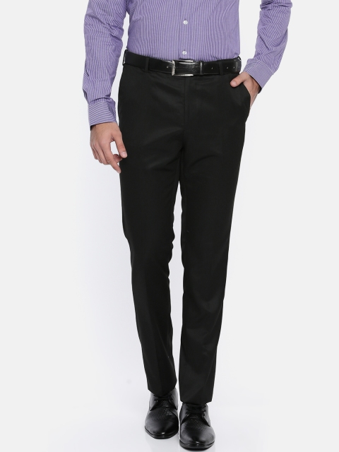 

Arrow Men Black Tapered Fit Solid Formal Trousers