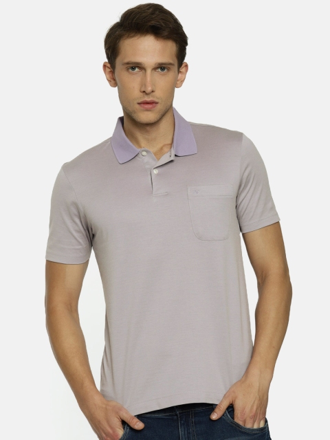 

Arrow Men Lavender Solid Polo Collar T-shirt