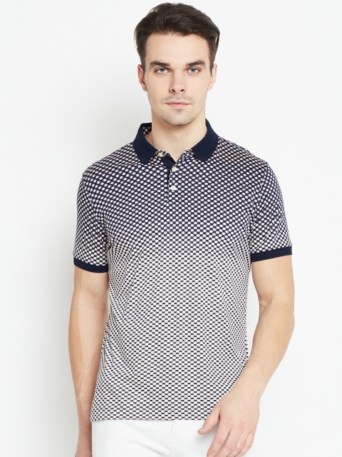 

Arrow Sport Men Navy & Off-White Printed Polo Collar T-shirt, Navy blue