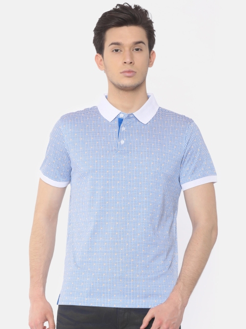 

Arrow Sport Men Blue & White Printed Polo Collar T-shirt