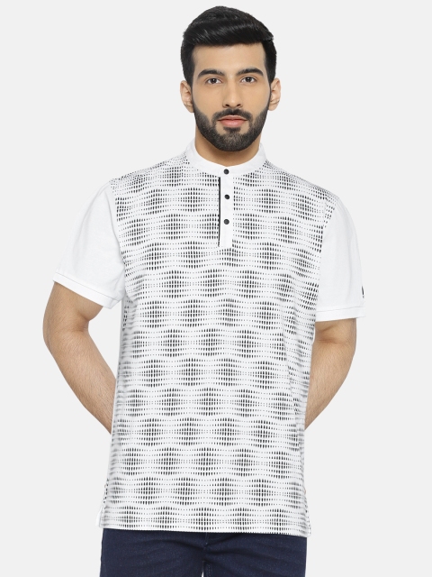 

Arrow Men White Printed Henley T-shirt