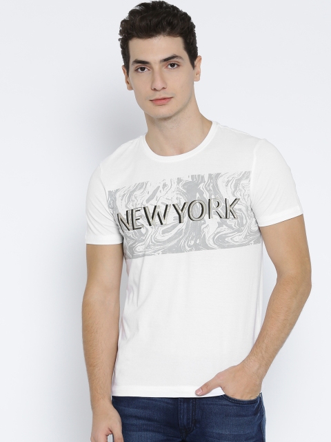 

Arrow New York Men White Printed Round Neck T-shirt