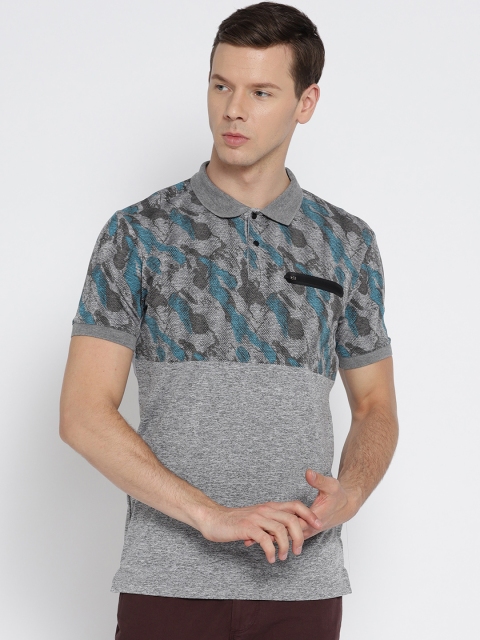 

Arrow New York Men Grey Printed Polo Collar T-shirt