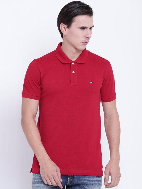 

Arrow Sport Men Red Solid Polo Collar T-shirt