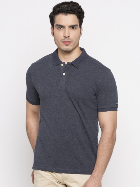 

Arrow Sport Men Navy Solid Polo Collar T-shirt, Navy blue