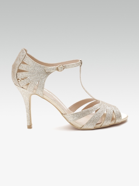 

DOROTHY PERKINS Women Gold-Toned Shimmer Sandals