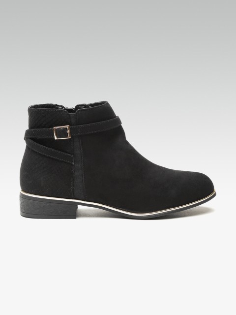 

DOROTHY PERKINS Women Black Solid Mid-Top Boots