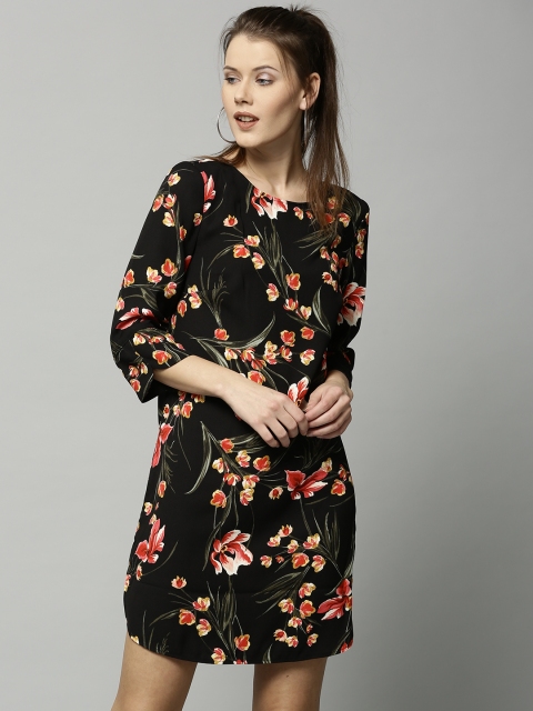 

Marks & Spencer Women Black & Red Printed A-Line Dress