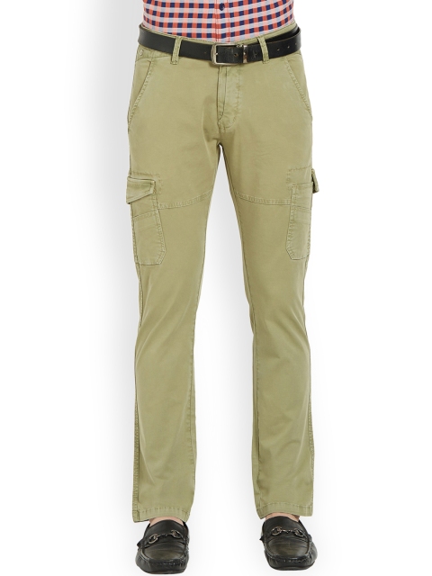 

SPYKAR Men Green Relaxed Slim Fit Solid Cargos
