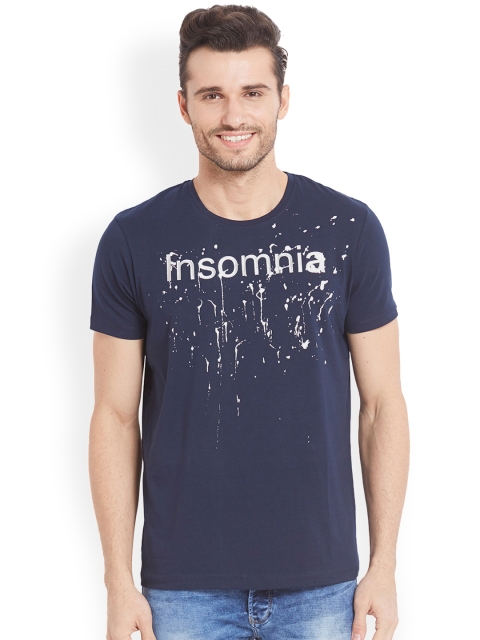 

SPYKAR Men Blue Solid Round Neck Slim Fit T-shirt