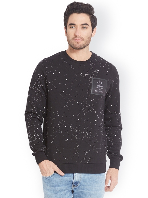 

SPYKAR Men Black Printed Round Neck Sweatshirt