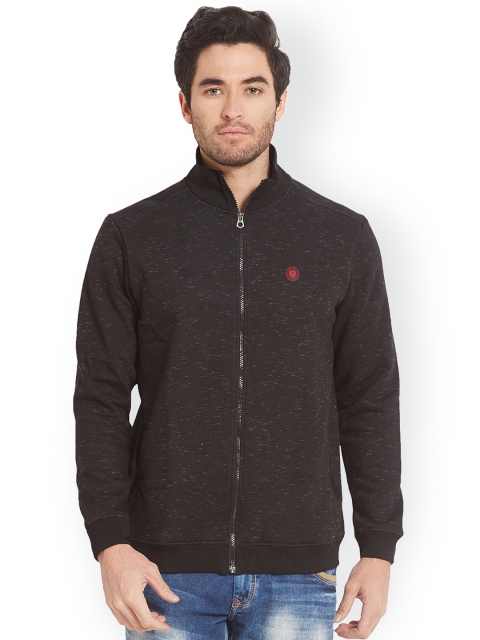 

SPYKAR Men Black Self Design High Neck Sweatshirt
