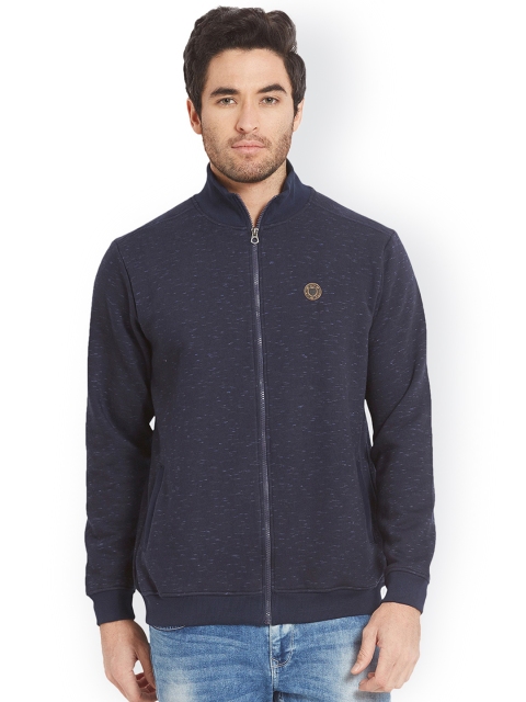 

SPYKAR Men Navy Blue Self Design High Neck Sweatshirt
