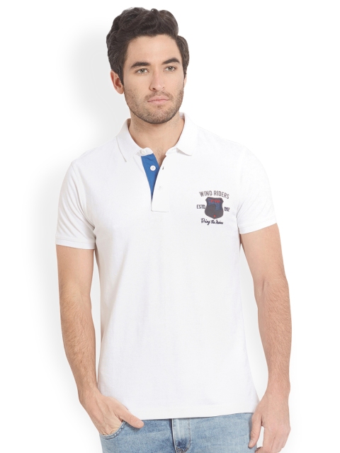 

SPYKAR Men White Solid Polo Collar T-shirt