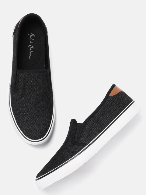 

Mast & Harbour Men Black Slip-On Sneakers