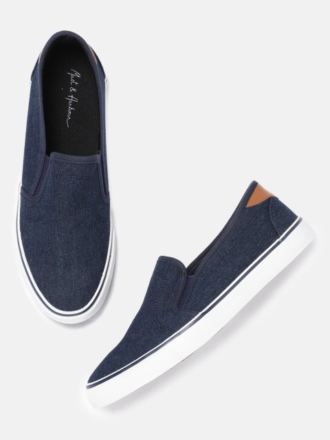 

Mast & Harbour Men Navy Blue Slip-On Sneakers