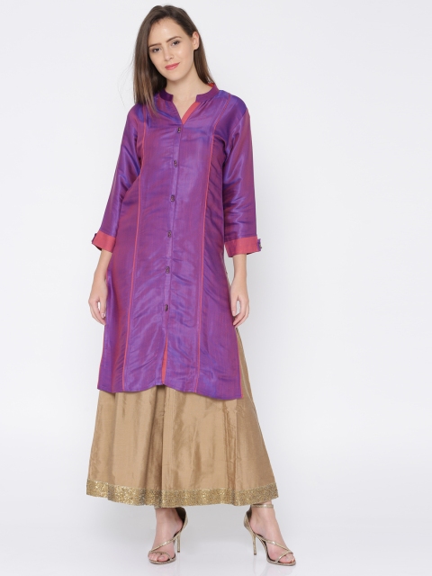 

Soch Women Purple Solid A-Line Kurta