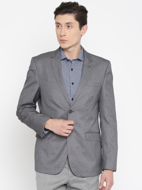 

Van Heusen Grey Solid Slim Fit Single-Breasted Formal Blazer