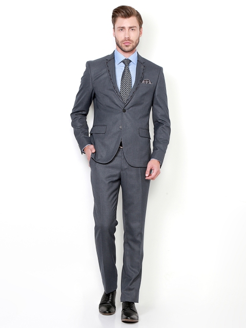 

V Dot Grey Slim Fit Single-Breasted Formal Suit