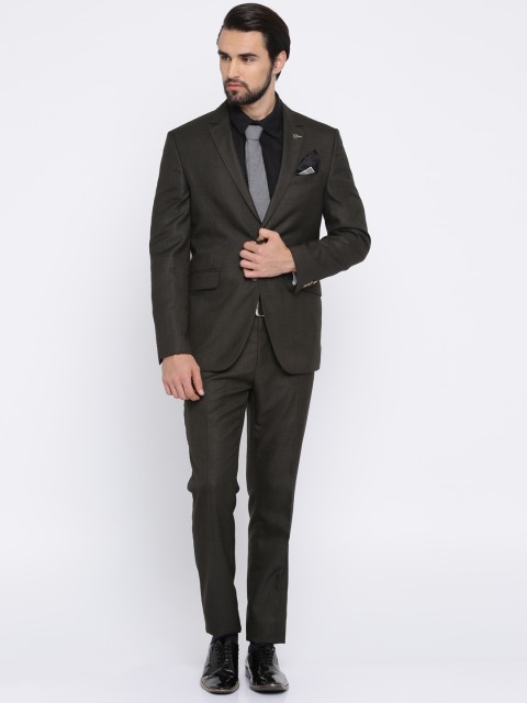 

Van Heusen Men Brown Checked Ultra Slim Fit Single-Breasted Formal Suit
