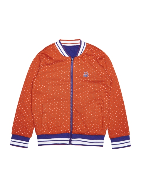 

United Colors of Benetton Boys Rust Orange Printed Sweatshirt