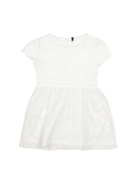

United Colors of Benetton Girls White Solid Fit & Flare Dress