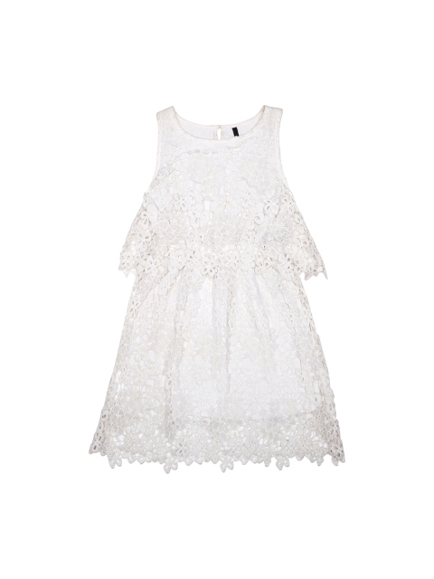 

United Colors of Benetton Girls White Lace A-Line Dress