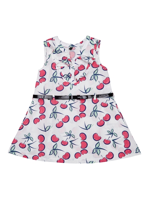 

United Colors of Benetton Girls White Printed A-Line Dress