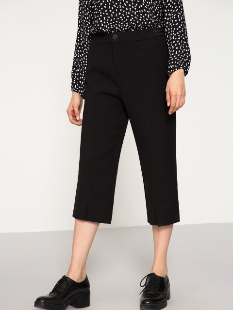 

ESPRIT Women Black Regular Fit Solid Culottes