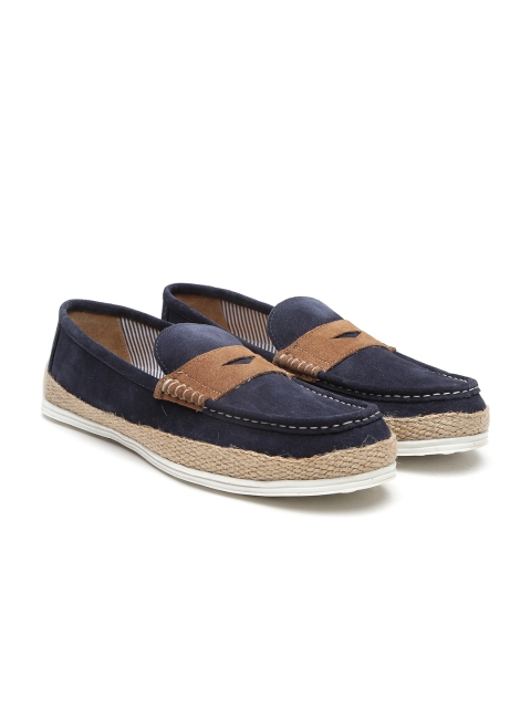

Carlton London Men Navy Blue Suede Loafers