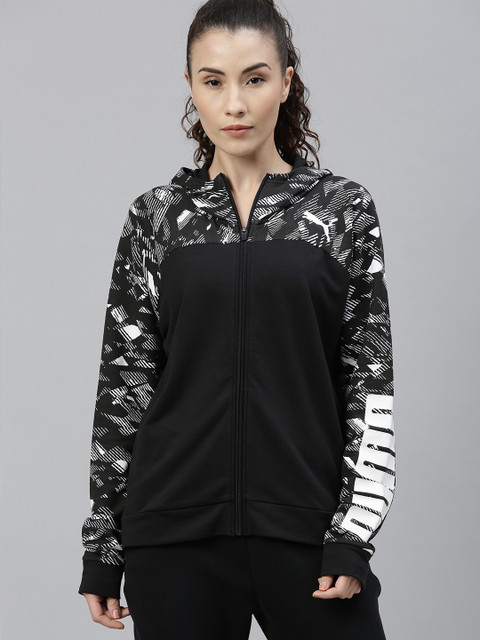 

Puma Women Black Printed Sporty Jacket