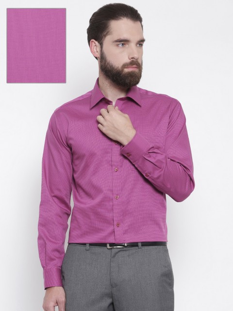 

Park Avenue Men Pink Regular Fit Self Design Formal Shirt