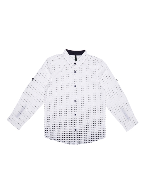 

United Colors of Benetton Boys White Regular Fit Printed Casual Shirt