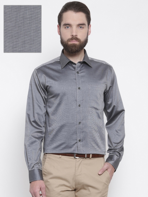 

Park Avenue Men Grey Regular Fit Self Design Formal Shirt