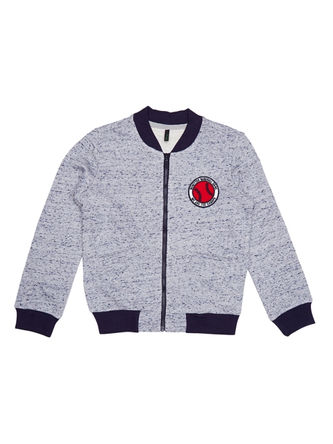 

United Colors of Benetton Boys Grey Self Design Sweatshirt